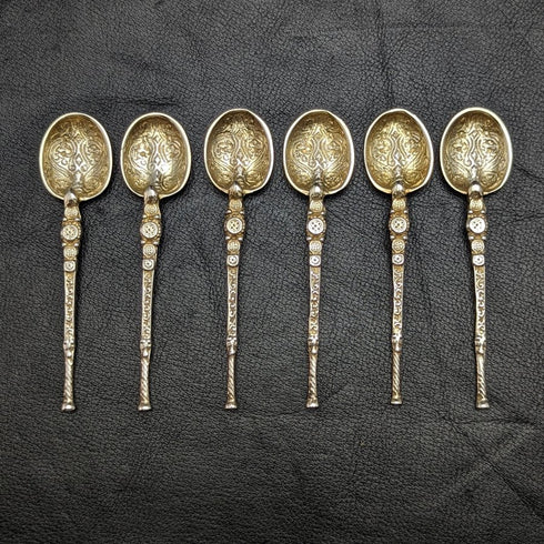 1936 British Vintage Sterling Silver Annoying Spoons Set of 6 in a Case